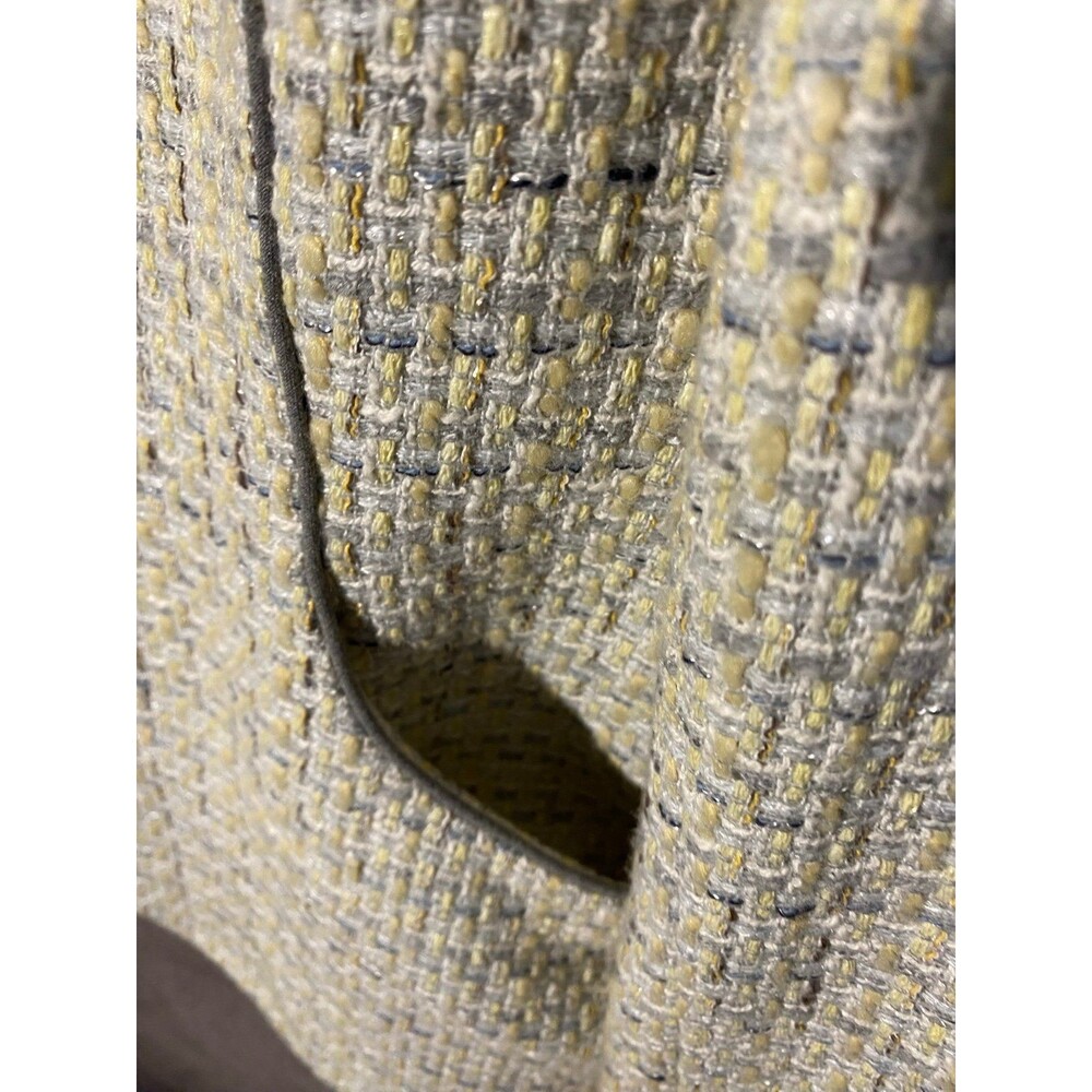 Tahari Arthur S Levine Tweed Blazer Jacket Size 4 Yellow Gray Plaid Piping - Picture 4 of 11